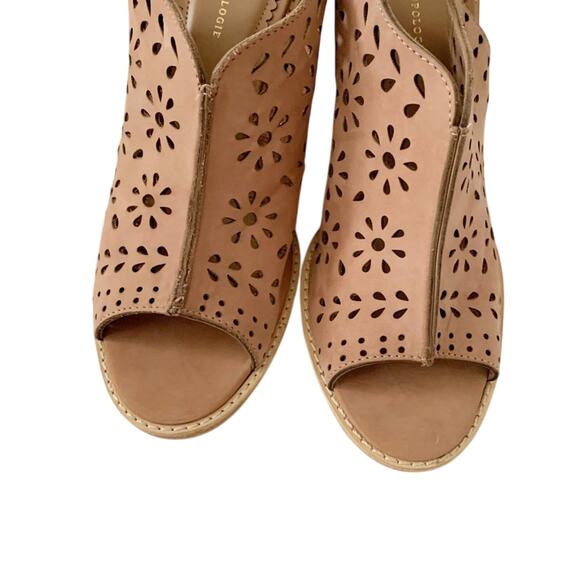 Anthropologie Lucia Cut Out Sandals 8.5 Tan NEW - Picture 6 of 12